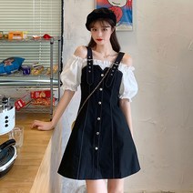 화염도착 프렌치 미니멀 퍼프 원피스 AB64