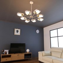 팬던트LED등 화이트골드 6등 거실등 식탁조명 인테리어조명등 LED조명 등기구 팬션등 팬던트등 엘리디등