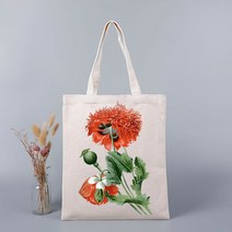스케치북 미술 화구 가방 꽃 그림 인쇄 접이식 핸드백 지갑 캔버스 대형 토트 백 레트로 여성 에코 쇼핑 아트 패션, 04