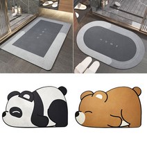 욕실매트 나파가죽 발매트 빠른 물흡수 미끄럼방지, 나파네모형(그레이)