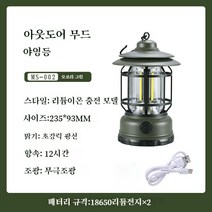 햇살이 돋다 캠핑 랜턴 램프 캠핑랜턴 텐트 USB 충전 등산 야외 실내 등 감성 조명 램프, 녹색 리튬이온전지 초강력 광속 12시간