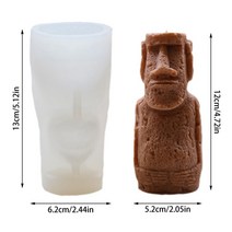 모아이 석상 조각상 오브제 돌 하르방 모 양초 실리콘 금형 예술적 석고 초상화 그림, 하얀