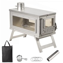 접이식 폴딩 캠핑 난로 글래스 도어 포몰리 스타일 야외 화목난로, 양쪽 글래스패널, 1개