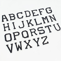 의류 패치 알파벳 검정 자수 부자재 리폼 소품 데코 열접착 DIY