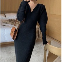 가을 겨울 베이직 니트 롱원피스 루즈핏 하객룩 오피스룩