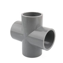 pvc관 pvc파이프 배관 부속 배관자재 연결 1pc 20 25 32mm 그레이 PVC 파이프 커넥터 스트레이트 엘보 티, 06 Cross_03 I.D 32mm