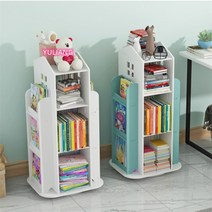 회전책장 책꽂이 교구장 아기책장 전면책장 간편 선반 책장 Esyuse 증정, 블루