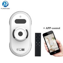 탁구연습기 탁구머신 리턴 스윙연습기 Purerobo w-r3 창 청소기 야외실내 창 테이블 타일 천장 자동으로 높은 흡입 스마트 청소 로봇, 영국, 예, 흰색 앱 제어