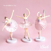 나비 원사 와이어 드림 캐처 크라운 케이크 토퍼 아크릴 해피 생일 웨딩 파티 장식 베이킹 용품 사랑 선물, [04] 3 ballet girls Pink