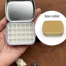 철제팔레트 미술파레트 우드팔레트 빈 12 그리드 미니 수채화 상자 휴대용 팔레트 여행 그림 스케치 보습 페인트 미술 용품, 11.24cellsGold