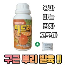 농사친구 밑드러 500ml + em아이스팩 마늘 양파 구근 알뿌리 비료 비대제 감자 고구마 쪽파 밭, 500ml 1병 + em아이스팩