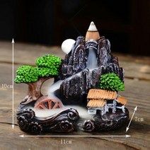 연꽃 불교초 향 촛대 캔들 절 버너 산맥 강 폭포 장식 홈 벽난로 역류 아로마 연기 분수 젠 홀더, XA067