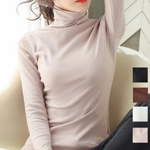 로로스키니 안감 쫀쫀 기모 3색 부드러운 소프트 여성 겨울 터틀넥 반 목폴라 니트
