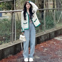 나이 감소 패션 슈트 여자 키 작은 가을 겨울 서양풍 숙녀 데님 코디 투피스세트
