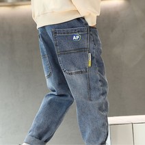 JS5494 남아 키즈 주니어 봄 여름 가을 고퀄 데님 청 배기핏 긴바지 팬츠 청바지 복고 빈티지 워싱 캐주얼 데일리 아동복