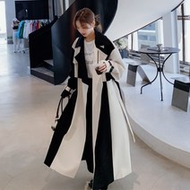 대행사 7회 이보영 고아인 블랙화이트 대비색상 롱코트 자켓 밸티드 트랜치코트