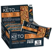 ratio KETO 친화적 구운 아몬드 크런치 바 글루텐 프리 12개