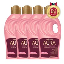 LG생활건강 아우라 딥센트 섬유유연제 1L 라임바질만다린 향 x 4개, 단일옵션