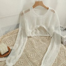 여성얇은니트 봄 펀칭 얇은 긴팔 셔츠 여름 가을 라운드 반침직 2 옷 저가 여성복 직운 115082