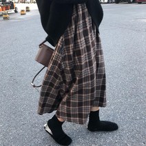 기본 루즈 엠파이어 빈티지 스커트 올 매치 여성 의류 패션 심플하고 세련된 레트로 가을 봄 상품