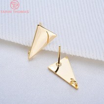 (2230)10PCS 14x8.5MM 24k 골드 컬러 황동 긴 삼각형 스터드 귀걸이 Diy 액세서리 보석 결과