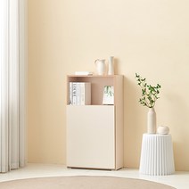 [지베스] 그로우 3단 600 책장_하부도어형, 크림화이트