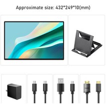 초슬림 휴대용 모니터 노트북 PC 휴대폰 맥 XboX용 B C타입 18.5인치 100 sRGB 1080P IPS 스크린 디스플레, 02 Black_01  플러그