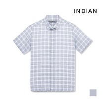 [브루노바피(남성)] [INDIAN] 린넨 코튼 체크 반팔 셔츠_MITNSUM6406
