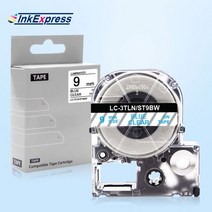 40mm * pvc 리본 스티커 라벨 테이프 엡손 LC-3WBN 용 LW-300, 16 Blue on Clear_01 9mm