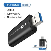 컴퓨터 CABLETIME-USB 3.0 4K HDMI 캡처 카드 USB HD 1080P 루프 포트 비디오 라이브 스팀 게임 녹화 C386, CHINA_Black, 01 Black