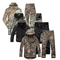 겨울 낚시복 낚시 바지 재킷 fishing suits 전술 상어 피부 5 0 군용 윈드 브레이커 까마귀 옷 사냥 카모 슈트 코트, 그래서, xxl