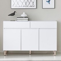 1200 주방 거실 2칸서랍 도어 멀티 수납장 다용도 베란다장 정리장 키큰장, 화이트