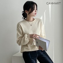 [캔마트]구슬레이스맨투맨 C090736 / 라운드 루즈핏 오피스룩