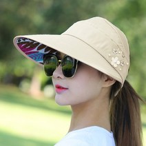 여성을 여름 모자 Hat 진주 꽃 바이저 creen 플로피 캡 여성 야외 캐주얼 야구 여성용