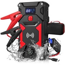 자동차 점프 스타터 LED 디스플레이 24800mAh 10W 무선 충전 파워 뱅크 12V 8L 디젤 가스 SUV 오토바이용