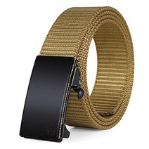 107674 Fairwin 남성용 래칫 웹 벨트 1.25 인치 나일론 자동 버클 구멍 보이지 않는, 36-42, 갈색