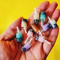 미니어쳐 진주 밀크티/미니어처 음료/식기류/인공/요정 정원 놈/테라리움 장식/diy 용품 10 개, 01 10 mixed