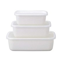 노다호로 법랑 저장용기 화이트 S M L사이즈 3종세트