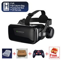 3D VR Glasses Virtual Reality Headset Smart Helmet for Mobile Phone Smartphones Video Game Binocular, 한개옵션1, 08 H-With Box C8 Remote