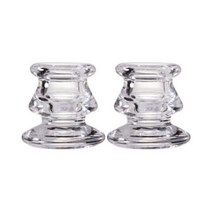 [캔들조이] 유리 촛대 화이트글래스 테이퍼 양초용, 2개