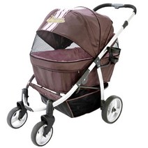 해피커머스 이비야야엘레겐트유모차1202 브라운핑크/네이비블루/그린 강아지/고양이 간편한 애견 유모차, 브라운핑크