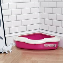 펫토리아 스마트 코너 평판형 고양이화장실, 핑크