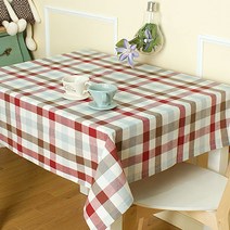 찬미디자인 2인용식탁보 체크, 와인, 108x108cm