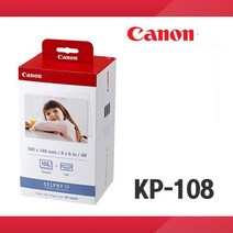 캐논 셀피 인화지 일반용지 108p KP-108IN + 잉크 3p, 4X6, 1개