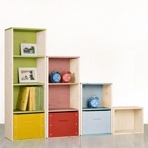 하우디가구 칼라 공간박스 1단 책꽂이 책장, 칸높은 1단-화이트옹이