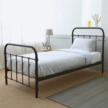 일루일루 말런 싱글 슈퍼싱글 철제침대 2색상, 블랙(BLACK), 프레임만구입(싱글)