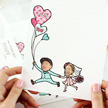 얼굴합성 제작 편지지세트 웨딩, 1세트, 편지지만