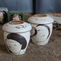이천도자기 토비 분청남매문 2인뚜껑머그컵 일반머그, 구성, 1개