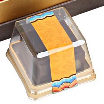 이홈베이커리 화과자포장 케이스, 금색투명 15개입, 1팩, 15개