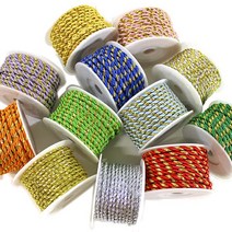 문구조아 꽈배기 끈 포장 리본 공예, $D6K_꽈배기끈-금사+분홍, 1개